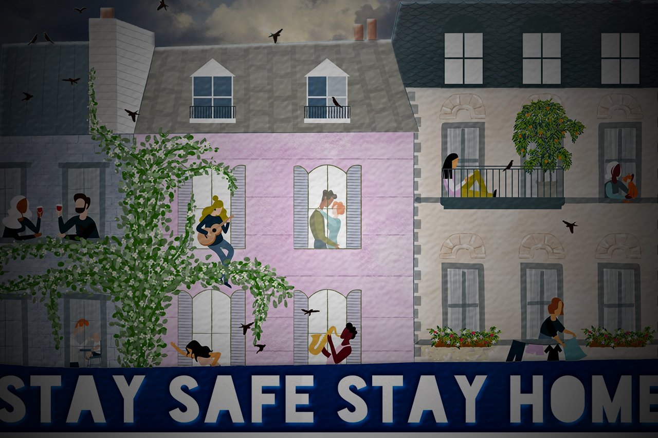 Bleiben Sie zu Hause sicher; Coronavirus