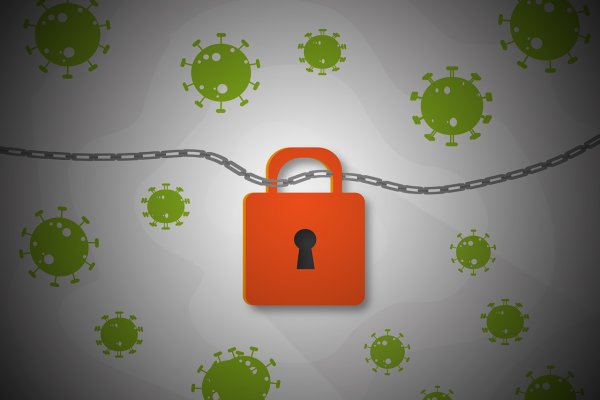 Lockdown Corona-Virus Vorhängeschloss Sperre Kette